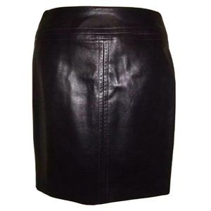 Mary Ann Restivo Womens Vintage Black Genuine Lamb Suede Leather Pencil Skirt 4